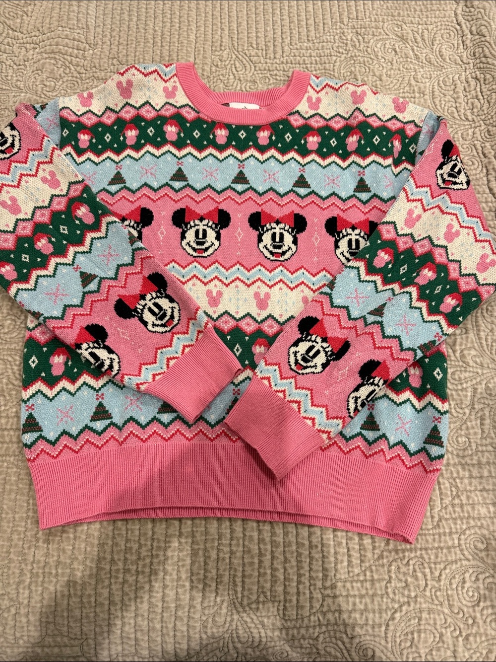 Pink womans' Holiday Character Sweater - Unbranded